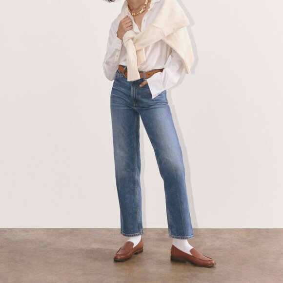 Everlane Women's High Rise Straight Jean in Vintage Mid, Size 30 - Picture 1 of 7